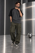 Charcoal & Black - Drop Shoulder T-Shirt