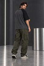 Charcoal & Black - Drop Shoulder T-Shirt