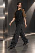 Black & Mocha - Drop Shoulder T-Shirt