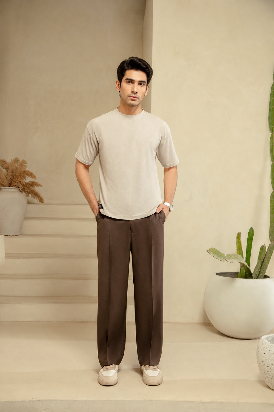 VALTRO SANDY GRAY BASIC T-SHIRT