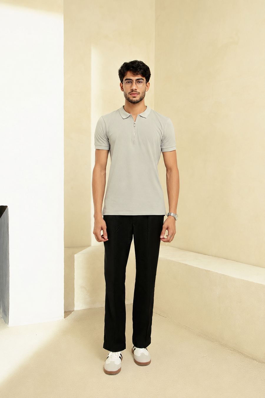 VALTRO PREMIUM ZIPPER POLO (GREY)