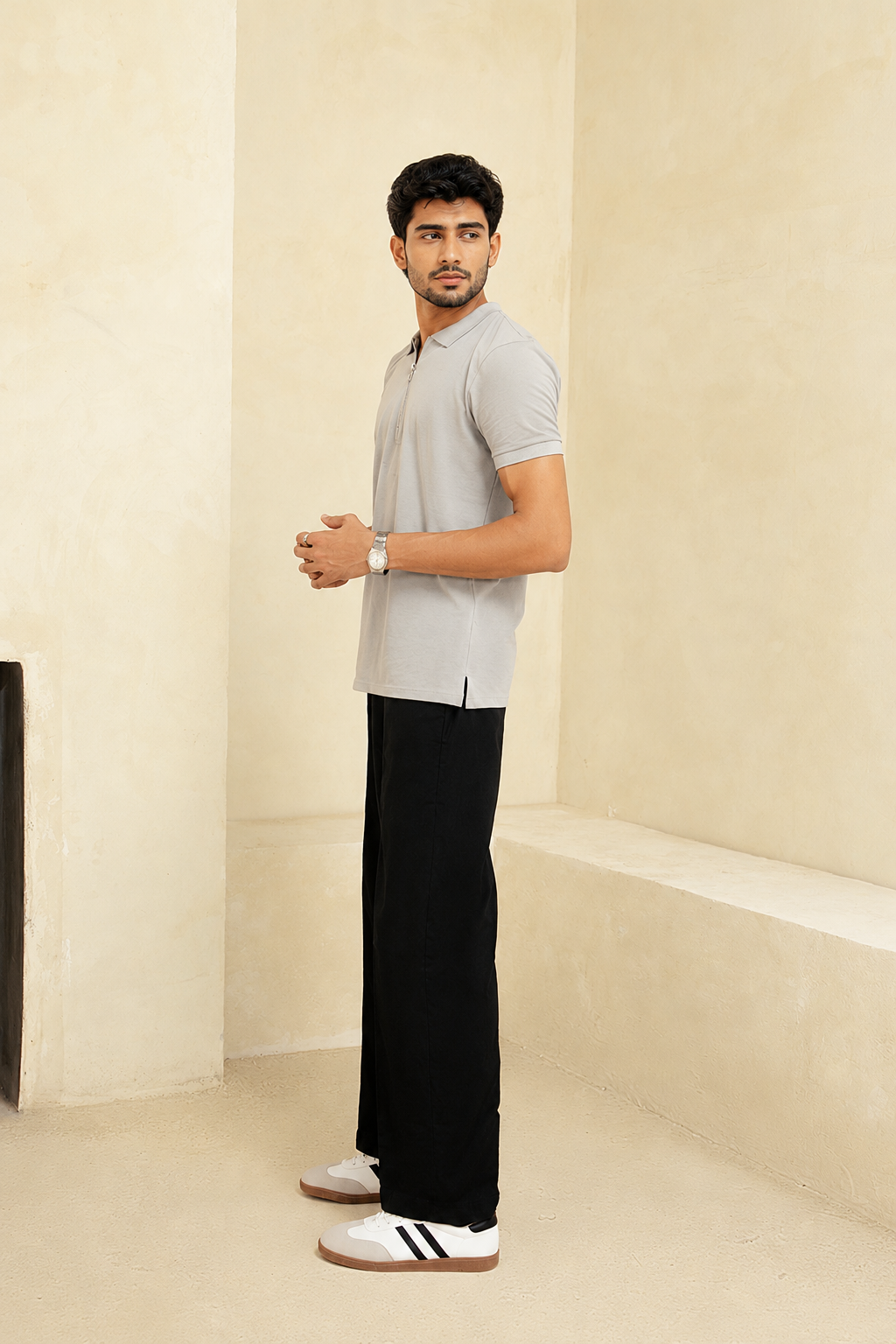 VALTRO PREMIUM ZIPPER POLO (GREY)